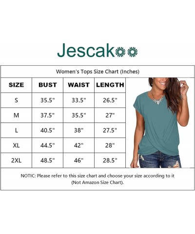 Women's Short Sleeve Round Neck T Shirt Front Twist Tunic Tops Casual Loose Fitted 05f-greyblue $11.09 T-Shirts