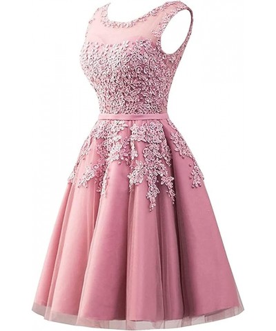 Short Prom Dress Tulle Cocktail Dresses Junior Homecoming Dresses Appliques Bridesmaid Dress Grass Green $38.50 Dresses