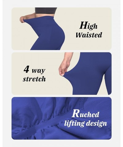 Tie Dye Scrunch Butt Lifting Seamless Leggings for Women High Waist Yoga Pants Tummy Control Running Workout Tight 2 Dark Blu...