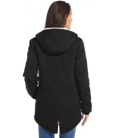 Womens Cascade Canvas Long Anorak Jacket Black $50.58 Jackets