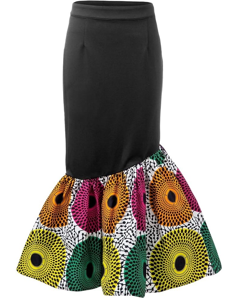 Women African Print Skirt Kente Pencil Skirts D $13.74 Skirts