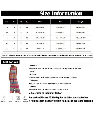 Women's Rompers,Printing Sleeveless Long Bib Pant Straps Tank Tops Romper Soft Long Pants Rompers with Pockets 5-multicolor $...