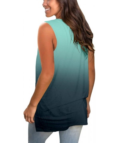 Women's Summer Tank Tops Basic Tanks V Neck Sleeveless T Shirts Side Split 133-tank Omblue $10.59 Tanks