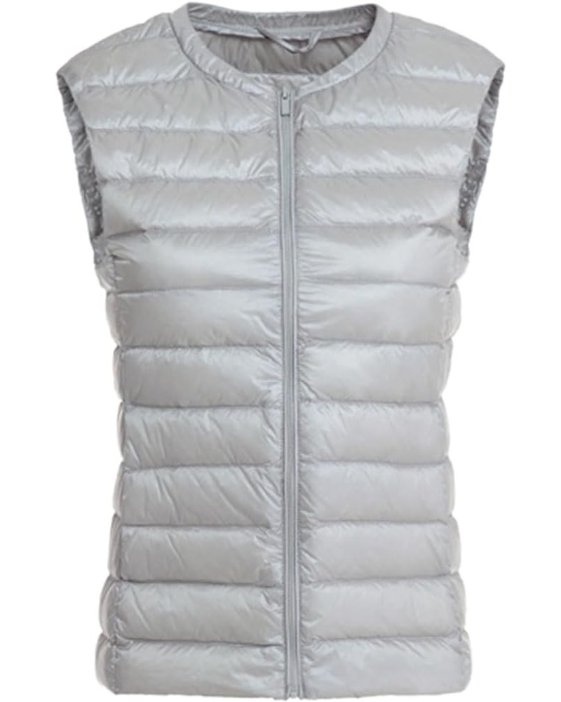 Women Puffer Vest Jacket Womens Plus Size Puffer Vest Plus Size Women Puffer Vest Women Puffer Vest with Snaps Grey $12.01 Vests