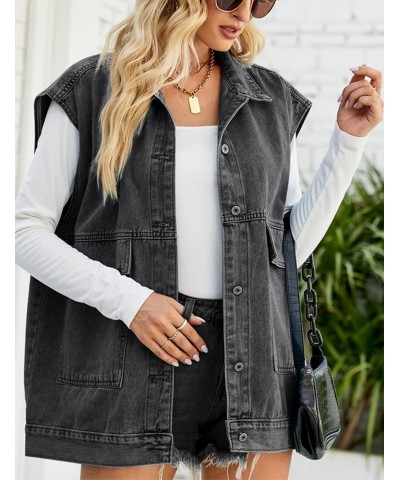 Aztec Denim Jacket Shacket for Women Button Down Vintage Distressed Blue Jean Jacket 02 Black $22.71 Jackets