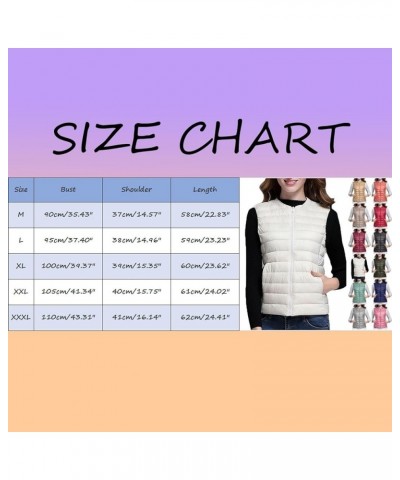 Women Puffer Vest Jacket Womens Plus Size Puffer Vest Plus Size Women Puffer Vest Women Puffer Vest with Snaps Grey $12.01 Vests