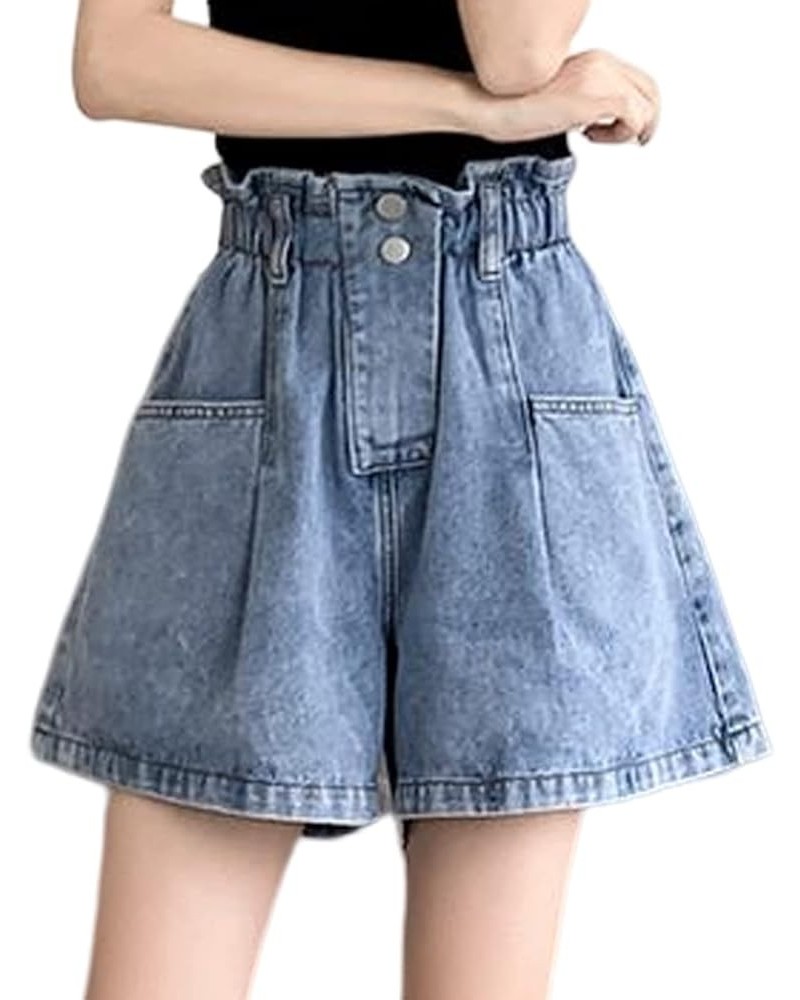 Jean Shorts for Women High Waist Vintage Color Block Denim Shorts Summer Short Jeans with Pockets Ff-blue $11.21 Shorts