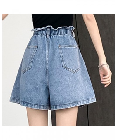 Jean Shorts for Women High Waist Vintage Color Block Denim Shorts Summer Short Jeans with Pockets Ff-blue $11.21 Shorts