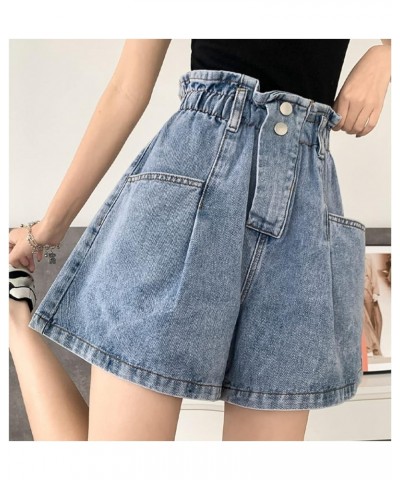 Jean Shorts for Women High Waist Vintage Color Block Denim Shorts Summer Short Jeans with Pockets Ff-blue $11.21 Shorts