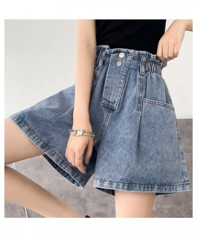 Jean Shorts for Women High Waist Vintage Color Block Denim Shorts Summer Short Jeans with Pockets Ff-blue $11.21 Shorts