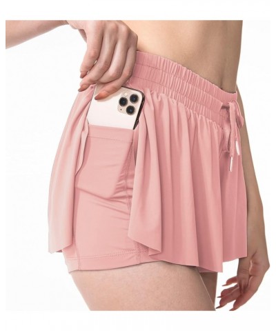 Womens Flowy Shorts with Pockets Pink $12.71 Activewear