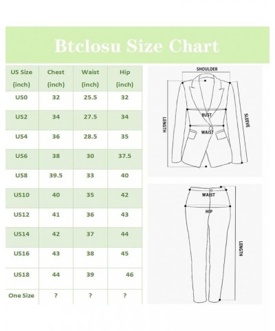 Women's Business Suit 2 Pieces Solid Blazer Skirt Slim Fit Lady Suit Set for Office Work Dusty Blue $40.69 Suits