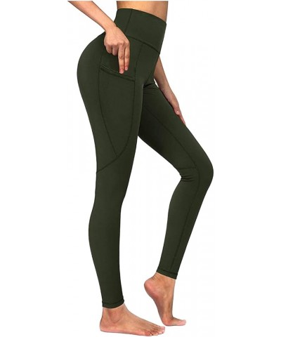 Yoga Wear Women Athletic Yoga Running Sports Pants Women's Fitness Workout Pants Leggings for Women High Waisted Army Green 5...