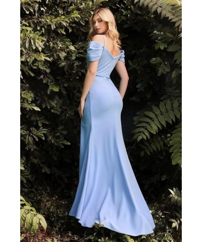 Satin Bridesmaid Dresses for Women Off Shoulder Prom Dress Long Mermaid Prom Gown with Slit MN586 Black $34.80 Dresses