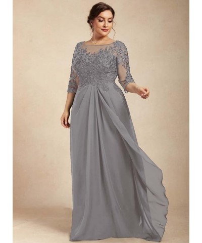 Mother of The Bride Dresses Plus Size Lace Wedding Guest Dresses for Women Ruffles 3/4 Sleeves Mother of The Groom Dresses Tu...