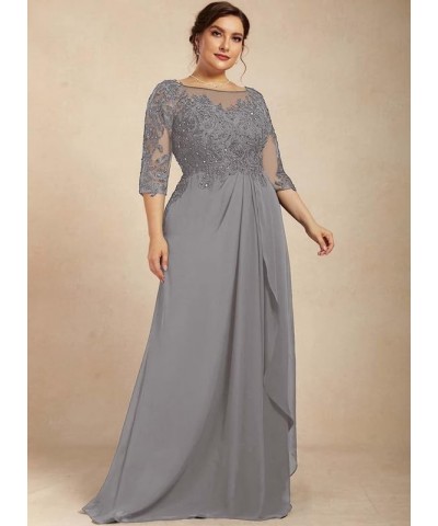 Mother of The Bride Dresses Plus Size Lace Wedding Guest Dresses for Women Ruffles 3/4 Sleeves Mother of The Groom Dresses Tu...