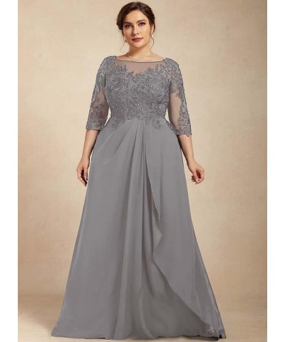 Mother of The Bride Dresses Plus Size Lace Wedding Guest Dresses for Women Ruffles 3/4 Sleeves Mother of The Groom Dresses Tu...