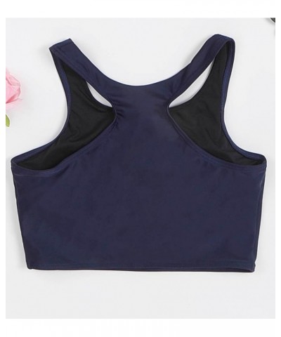 Women Racerback Bikini Tops Bathing Suit Tops Sports Crop Top Swimsuits Black Modest Padded Top Only Navy $12.47 Swimsuits