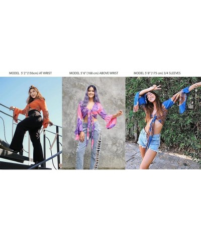 Women & Teen Bohemian Crop Top Ruffle Bell Sleeve Free Size 0-10 Tie Dye Tunic… Blue Ocean $20.77 Blouses