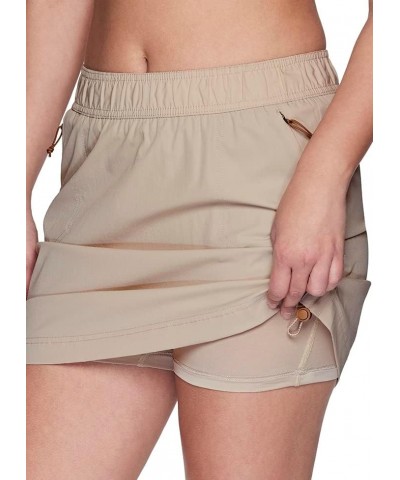 Women's Stretch Woven Hiking Skort, Lightweight Quick Drying Skort with Pockets for Golf, Tennis, Outdoors Bungee Light Beige...