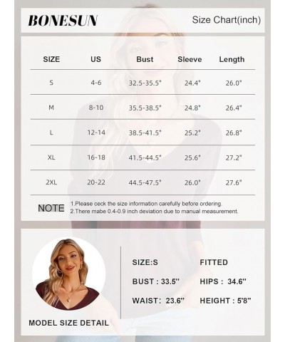 BONEUSN Women's V Neck Sweaters Long Sleeve Lightweight Knit Tops Casual Pullover Sweater Shirts Spring Fashion 2024 Dark Red...