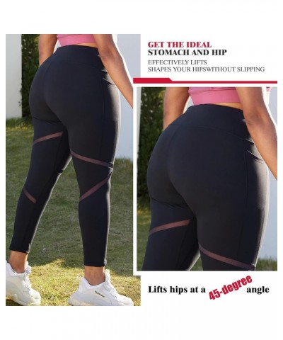 Plus Size Leggings High Waist Athletic Workout Yoga Pants Pockets Women's Tummy Control Best Thick Long Black-x Pocket $11.50...