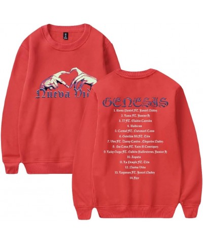 Peso Pluma Genesis Album Merch 2023 Doble P Tour Crewneck Long Sleeve Women Men Hip Hop Sweatshirt Red $9.85 Hoodies & Sweats...