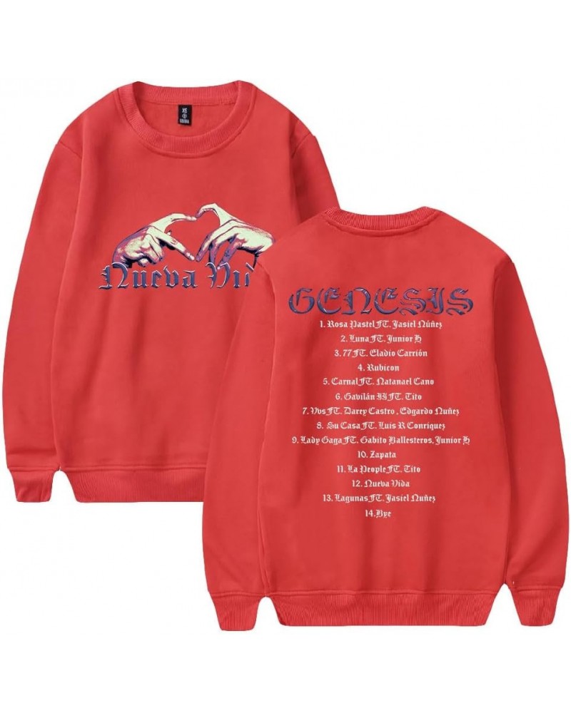 Peso Pluma Genesis Album Merch 2023 Doble P Tour Crewneck Long Sleeve Women Men Hip Hop Sweatshirt Red $9.85 Hoodies & Sweats...