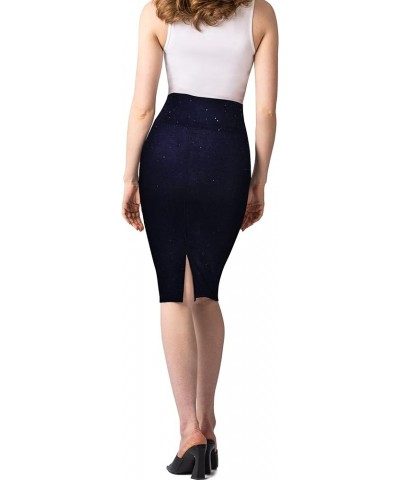 Women's Techno/Scuba Stretchy Office Pencil Skirt Made in USA 2127-navy $12.74 Skirts