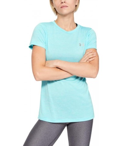 Women's Tech Twist Short-Sleeve Crew T-Shirt Blue Haze (425)/Metallic Silver $14.56 Activewear