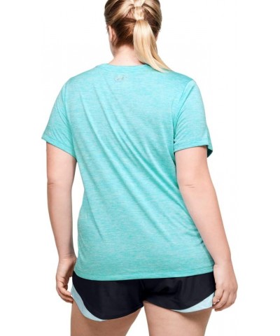 Women's Tech Twist Short-Sleeve Crew T-Shirt Blue Haze (425)/Metallic Silver $14.56 Activewear