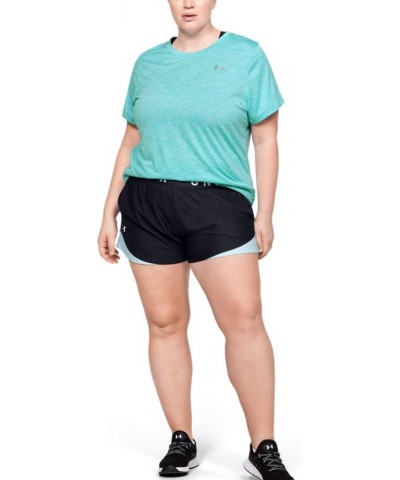 Women's Tech Twist Short-Sleeve Crew T-Shirt Blue Haze (425)/Metallic Silver $14.56 Activewear