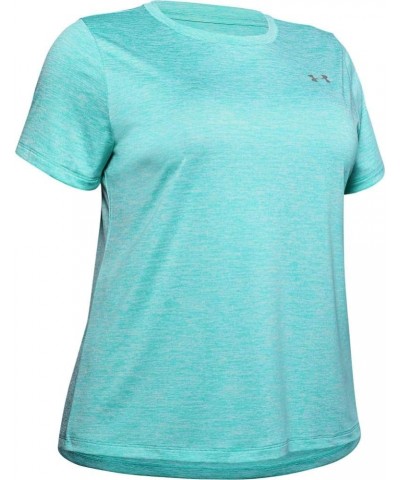 Women's Tech Twist Short-Sleeve Crew T-Shirt Blue Haze (425)/Metallic Silver $14.56 Activewear