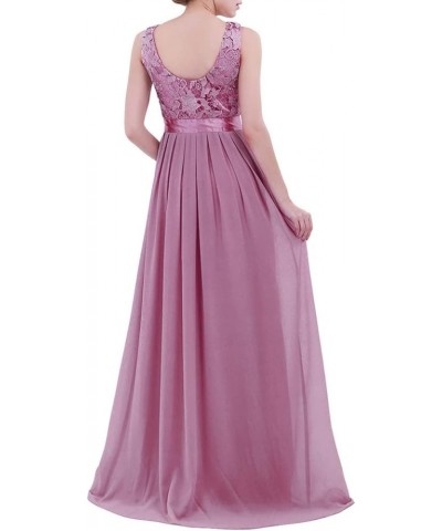 Womens Elegant Floral Crochet Chiffon Wedding Bridesmaid Dress Long Maxi Dress Evening Prom Ball Gown Plum $21.05 Dresses