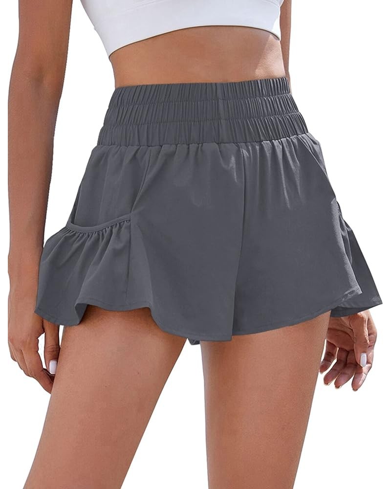 Womens High Waisted Shorts Athletic Running Shorts Workout Gym Quick Dry Flowy Shorts with Pockets Cadet Grey48 $10.39 Active...