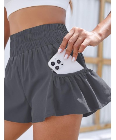 Womens High Waisted Shorts Athletic Running Shorts Workout Gym Quick Dry Flowy Shorts with Pockets Cadet Grey48 $10.39 Active...