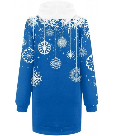 Women's Crewneck Sweatshirts Graphic Sleeve Hoodie Christmas Printed Sweatshirt Top Crew Neck Sweatshirts 4-blue $11.76 Hoodi...