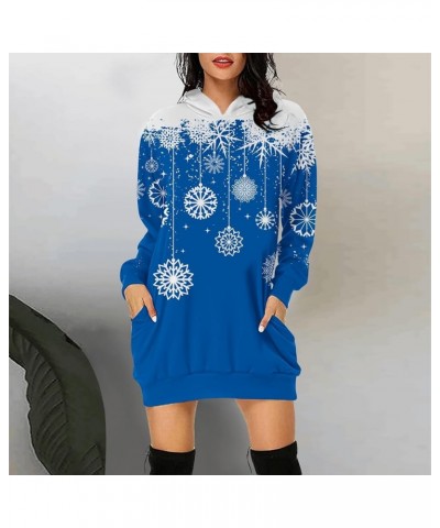 Women's Crewneck Sweatshirts Graphic Sleeve Hoodie Christmas Printed Sweatshirt Top Crew Neck Sweatshirts 4-blue $11.76 Hoodi...