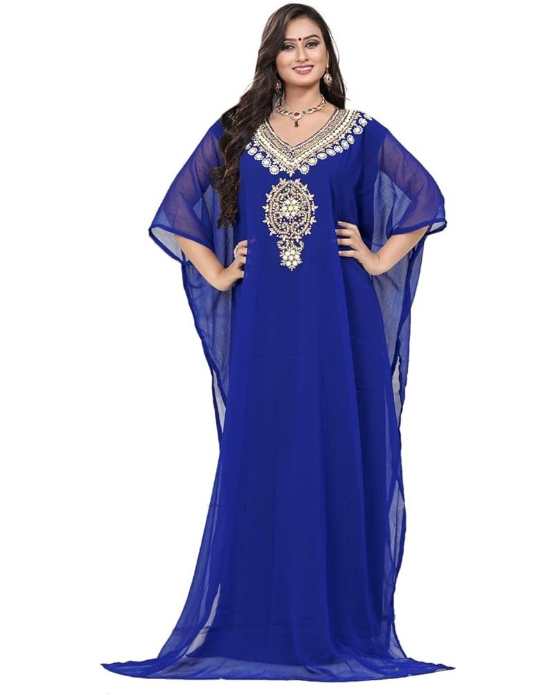 Women wear Dubai Kaftan Farasha Caftan Long Maxi Dress Abaya Top - Free Size Royalblue $26.52 Swimsuits