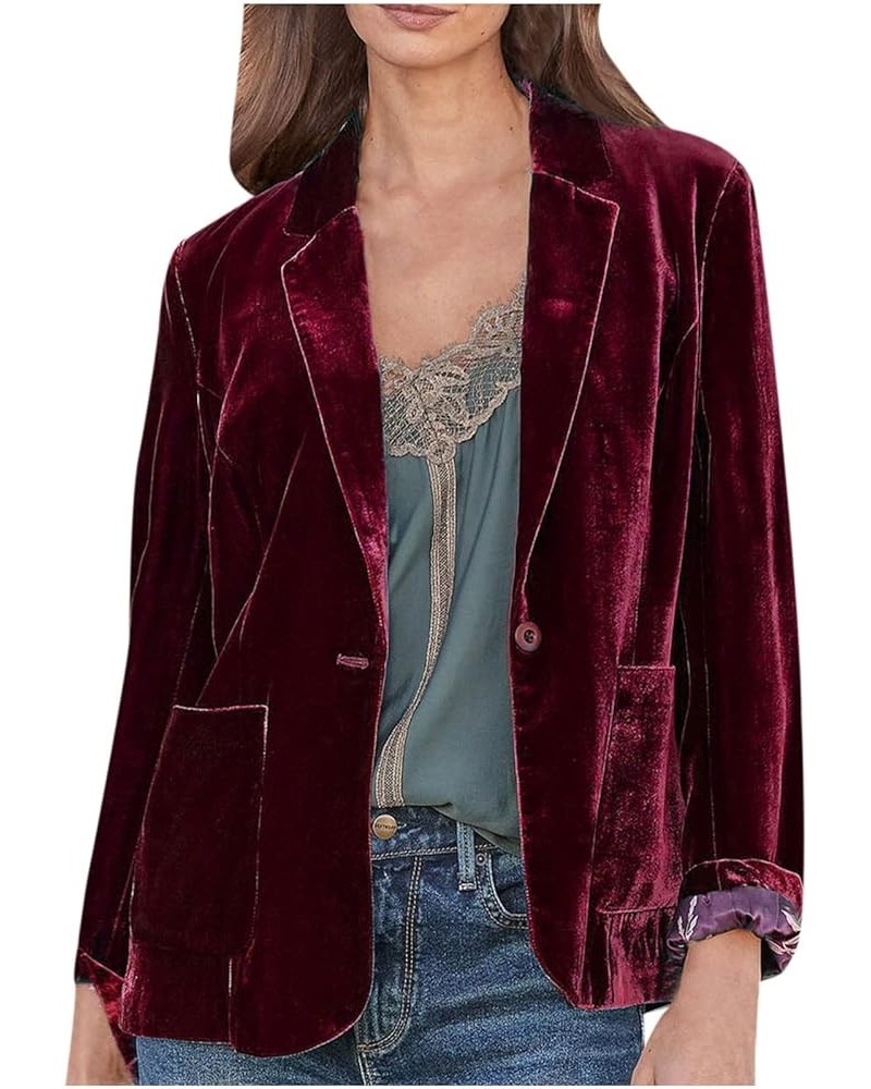 Velvet Cardigan for Women Long Lapel Long Sleeve Shirt with Pockets Mid-Length Open Front Trench Kimono Coat Velvet Blazers W...