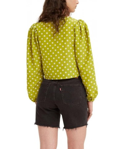 Women's Embry Tie Blouse Sweet Daisy Split Pea - Multi-color $17.64 Blouses