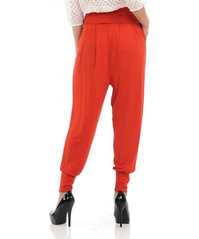 Women's Banded Waist Harem Yoga Lounge Casual Loose Jogger Pants with Pockets Rust $12.50 Activewear