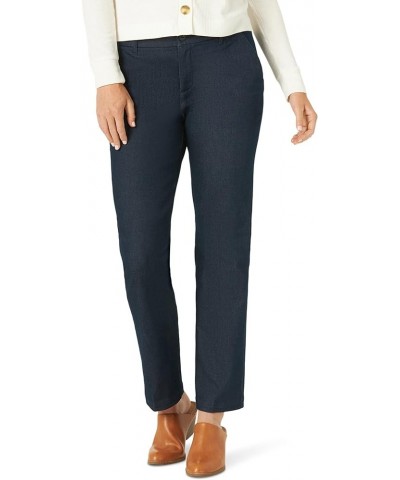 Women's Soft Comfort Waist Knit Midrise Straight Leg Pant Indigo Rinse $7.66 Pants