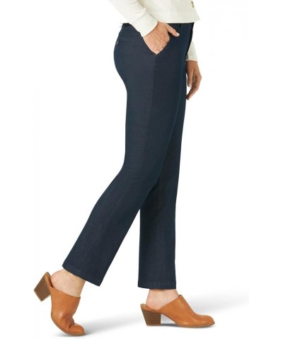 Women's Soft Comfort Waist Knit Midrise Straight Leg Pant Indigo Rinse $7.66 Pants