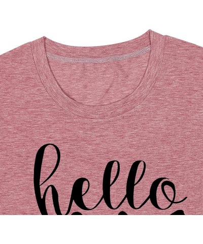 Vintage 1973 Hello Forty T-Shirt for Women 40 Years 50 Years Casual Tee Shirts Pink $10.99 Tops