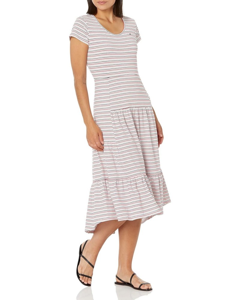 Women's Tiered Midi Dress, Iconic Multi Stripe, Small $33.63 Dresses