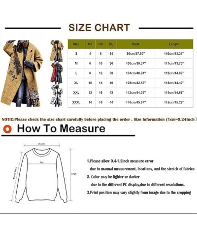 Women's Trench Coats Lapel Jacket for Women Pea Coat Casual Long Overcoat Thicken Winter Cardigans Open Front Outwear Plaid 1...