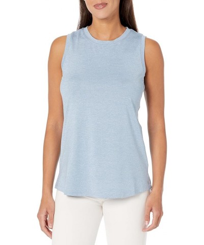 Women's Flowfit Pleat Back Tank Blue Mix $10.90 Tanks