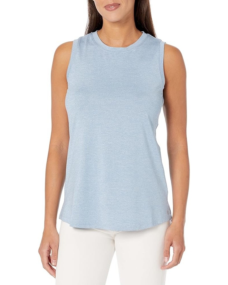 Women's Flowfit Pleat Back Tank Blue Mix $10.90 Tanks