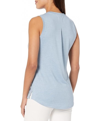 Women's Flowfit Pleat Back Tank Blue Mix $10.90 Tanks